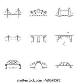 set of bridge icons