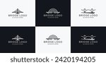 Set of bridge logo. Abstract bridge minimalist logo collection for business.