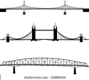 Set Of Bridge Silhouette