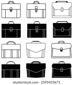 Set of Briefcase icon set collection Premium pack of briefcase line icon vector illustrasion.