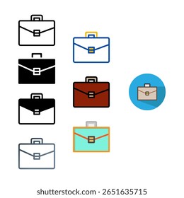Set Briefcase Icon. Suitable for use in Software and Device Icon Design. Vector Illustration.