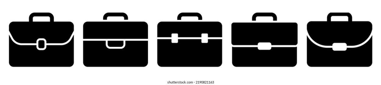 Set of briefcase icons. Design for web and mobile app. Vector illustration isolated on white background