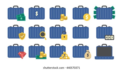 A set of Brief-case/ suitcase for money.