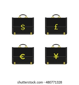 Set of briefcases for business. Vector illustration