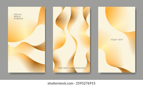 A set of bright abstract backgrounds with flowing elements.