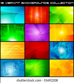 Set of bright abstract backgrounds. Vector design eps 10