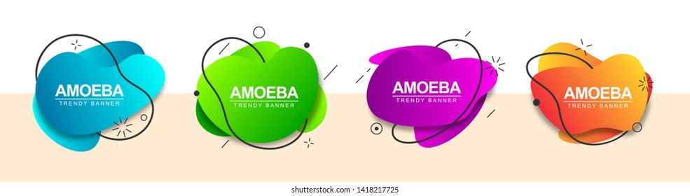 Set of bright abstract banners with gradient effect. Trendy banner templates for ad design, web design and more.