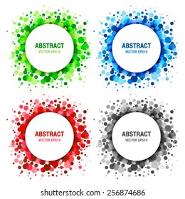 Set of  Bright Abstract Circles Frames Design Elements, vector illustration 