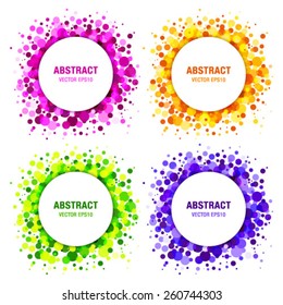 Set of Bright Abstract Circles Frames Design Elements, cosmetics, soap, shampoo, perfume, medical, label background, vector illustration 