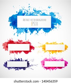 Set of bright abstract paper-cut backgrounds. Vector illustration