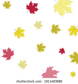 A set of bright autumn leaves to create a decor.