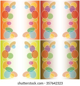 Set of bright backgrounds with colored circles
