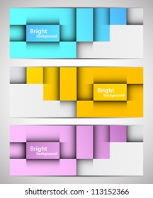 Set of bright banners
