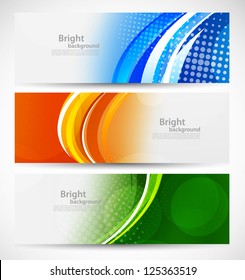 Set of bright banners