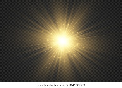 Set of bright beautiful stars. Light effect Bright Star. Beautiful light for illustration. Christmas star. White sparks sparkle with a special light.
