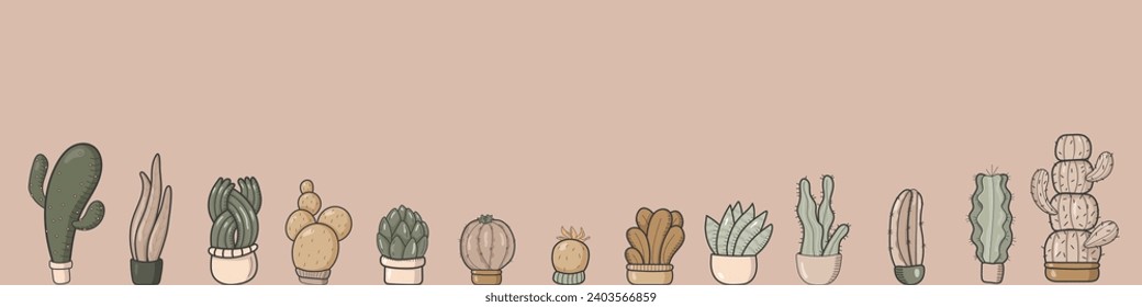 set of bright beautiful unusual cacti of various shapes isolated on a white background. Different shapes of cacti and succulents for your design. All objects are separated. Vector illustration.