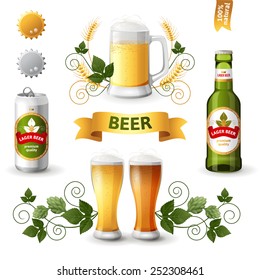 Set of bright beer emblems