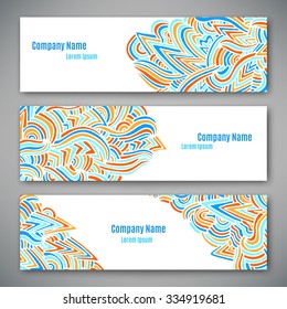 Set of bright business style template, vector illustration, eps10