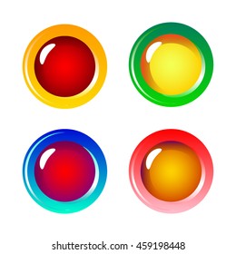Set of bright buttons for game or web design
