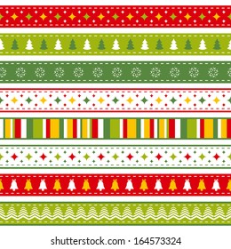 set of bright Christmas ribbons