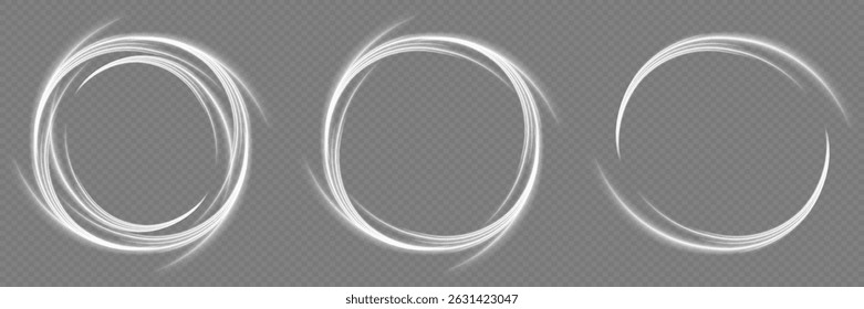 Conjunto de círculos brillantes con marcos de anillo brillante. Círculos de neón brillantes. Ilustración vectorial.