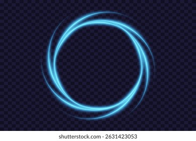 Set of bright circles with glowing ring frames. Glowing neon circles. Vector Illustration.