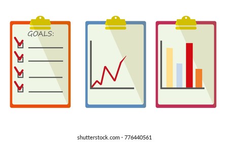 Set of bright clipboards 