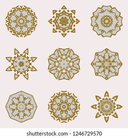 set of bright color abstract  geometric elements, vector, can be used for printing onto fabric, interior, design, textile, covers, background, paper, tile, towel, carpet, border, fastion