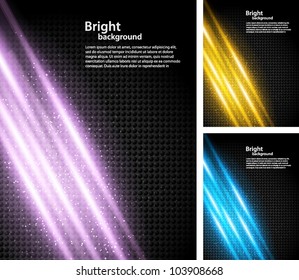 Set of bright color backgrounds with lights