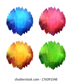 set of bright color blots