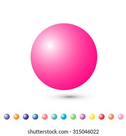Set of bright colored balls.