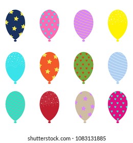 A set of bright colored balls. Cartoon Doodle. Vector.