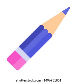 Set of bright colored pencils for drawing. Stationery, school supplies. Flat vector cartoon illustration isolated on white background.