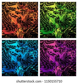 Set of bright colorful abstract background. Vector illustration