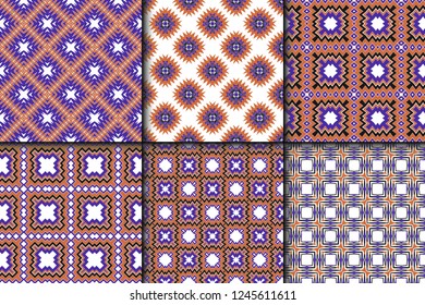 Set of Bright and Colorful Backgrounds or Digital Papers. Backdrop. Vector illustration. For design, wallpaper, fashion, print. seamless pattern with abstract geometric style.