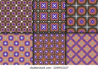 Set of Bright and Colorful Backgrounds or Digital Papers. Backdrop. Vector illustration. For design, wallpaper, fashion, print. seamless pattern with abstract geometric style.