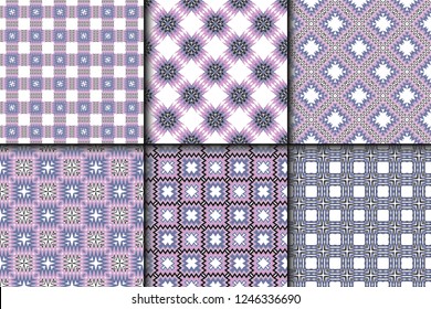 Set of Bright and Colorful Backgrounds or Digital Papers. Backdrop. Vector illustration. For design, wallpaper, fashion, print. seamless pattern with abstract geometric style.