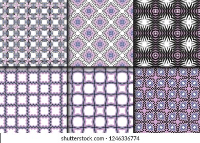 Set of Bright and Colorful Backgrounds or Digital Papers. Backdrop. Vector illustration. For design, wallpaper, fashion, print. seamless pattern with abstract geometric style.