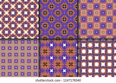 Set of Bright and Colorful Backgrounds or Digital Papers. Backdrop. Vector illustration. For design, wallpaper, fashion, print. seamless pattern with abstract geometric style.