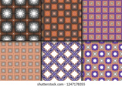 Set of Bright and Colorful Backgrounds or Digital Papers. Backdrop. Vector illustration. For design, wallpaper, fashion, print. seamless pattern with abstract geometric style.