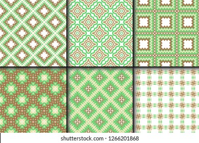 Set of Bright and Colorful Backgrounds or Digital Papers. Backdrop. Vector illustration. For design, wallpaper, fashion, print. seamless pattern with abstract geometric style.
