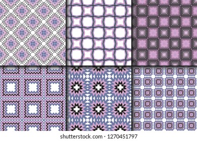 Set of Bright and Colorful Backgrounds or Digital Papers. Backdrop. Vector illustration. For design, wallpaper, fashion, print. seamless pattern with abstract geometric style.
