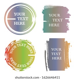 Set of  bright colorful banners of different shapes with paint splash. Design element. Vector illustration.