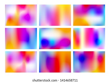 Set of Bright Colorful Banners with Watercolor Stains. Abstract Holi Paint Texture. Rainbow Colored Background Design