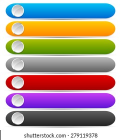 Set of bright, colorful button or banner, tag, label backgrounds with blank spaces. Vector.