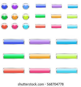 Set of bright colorful buttons for web 
