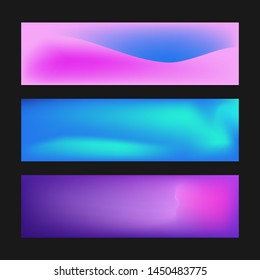 Set of bright colorful gradient banners.