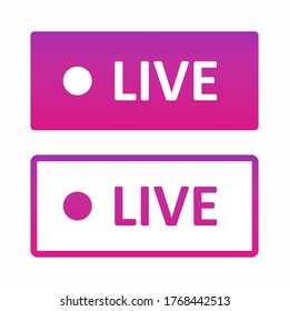 A set of bright colorful Live buttons isolated on a white background. Vector illustration