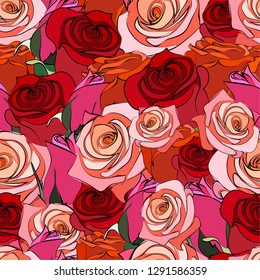 a set of bright colorful seamless patterns to create fabrics for designer clothes, home textiles, covers, Wallpapers, design romantic products and more