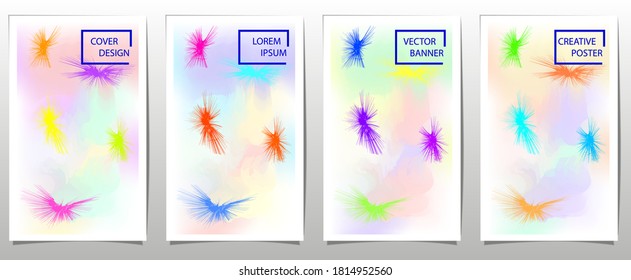 Set of bright colorful vector background. Abstract illustration.
